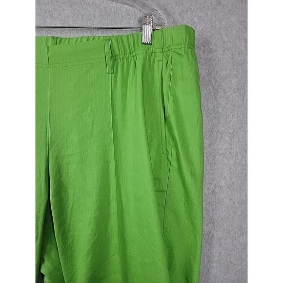 J. Jill Linen Rayon Stretch Waist Kelly Green Loose Beachy Pants Women's Plus 2X - Picture 3 of 11